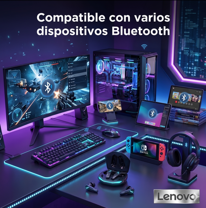 Audífonos Gaming LENOVO GM2 Pro – Sonido Envolvente · Batería de larga duración · RGB