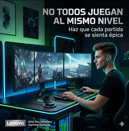 Audífonos Gaming LENOVO GM2 Pro – Sonido Envolvente · Batería de larga duración · RGB